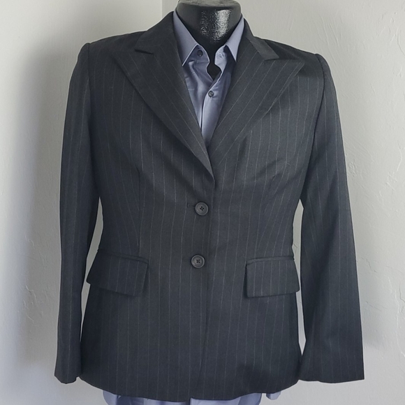 Banana Republic wool blend strips two buttons two buttons women size 8P - Picture 1 of 7